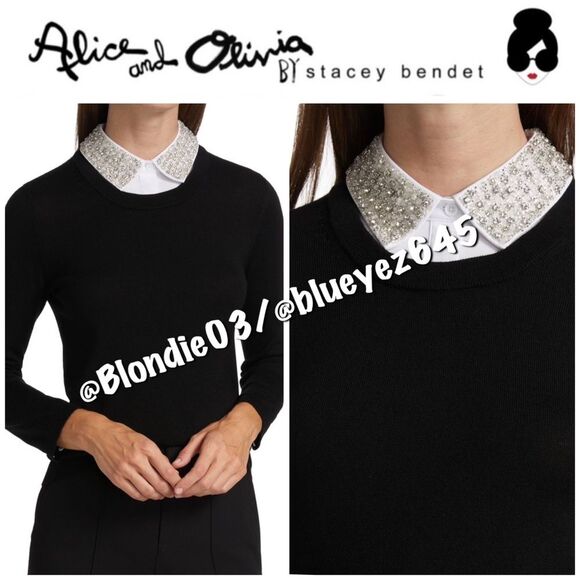 Alice + Olivia “Porla” embellished wool collar sweater XS - Picture 1 of 7
